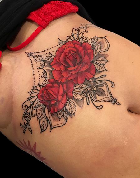 Tattoos - Underboob Roses - 132587